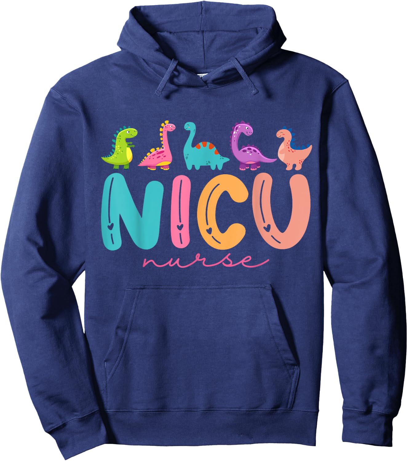 NICU Nurse Animal Nurse Appreciation Nicu Nurse Dinosaur Hoodie - Hoodie | Navy