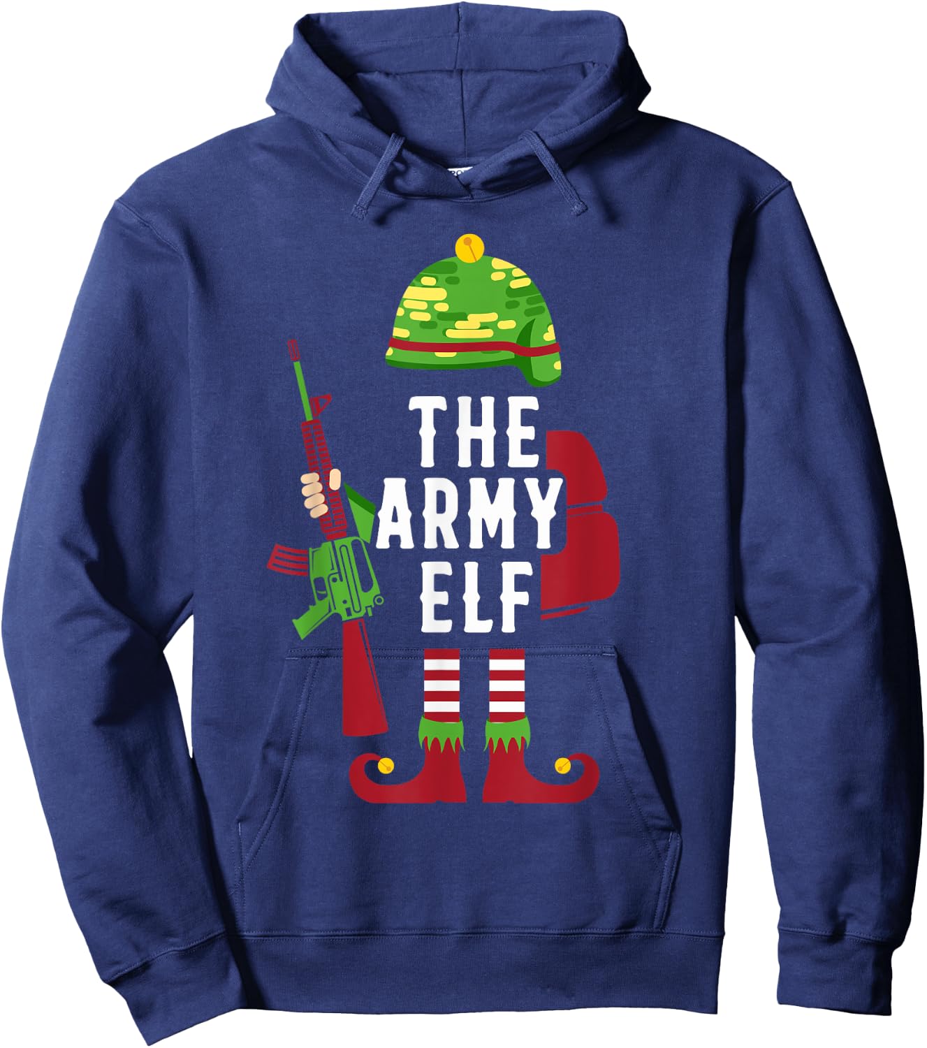 The Army Elf Funny Christmas Gifts for Soldiers Hoodie - Hoodie | Navy
