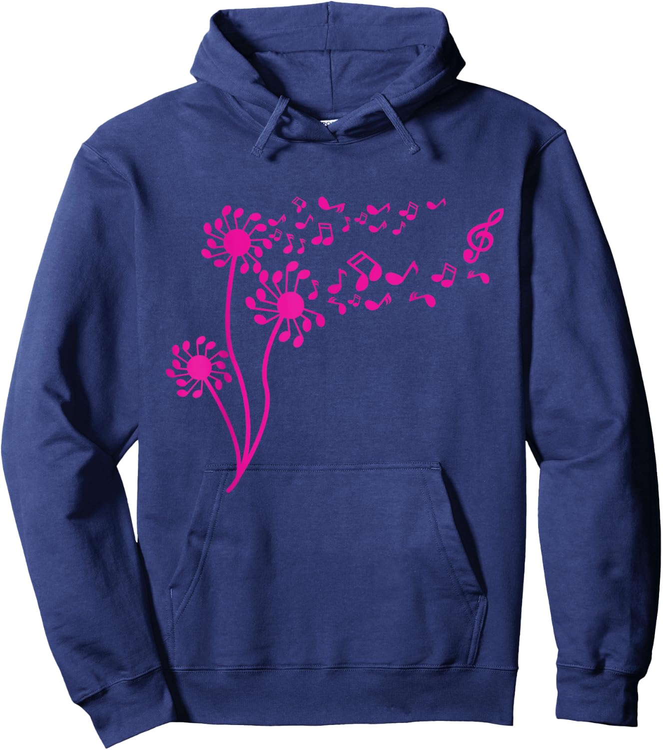 Funny Dandelion Music Note Flower Lover Gift Men Women Kids Hoodie - Hoodie | Navy