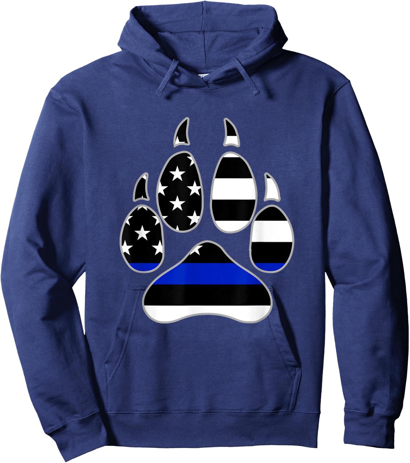 Dog Paw Print Police Flag Design Hoodie - Hoodie | Navy