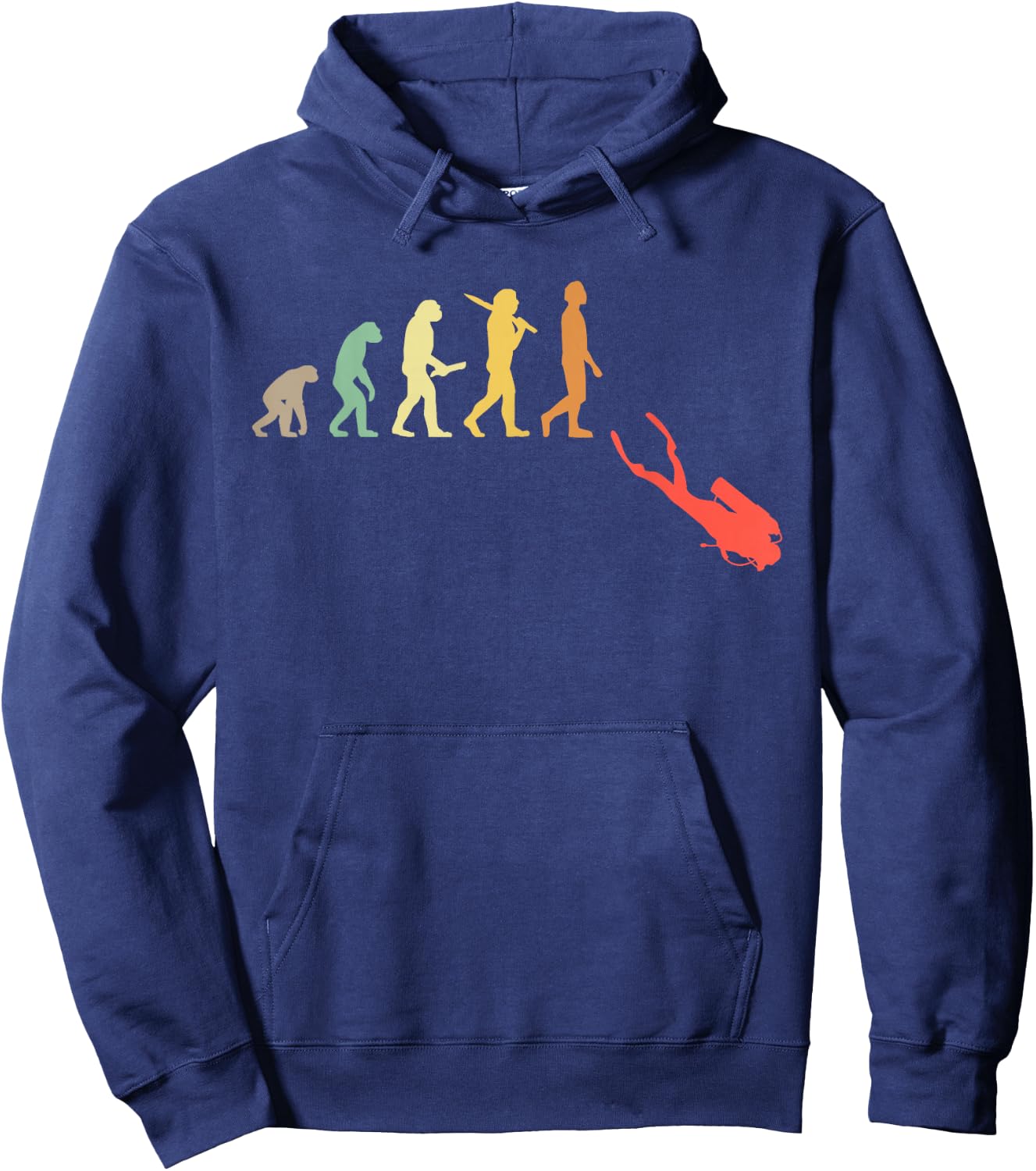Retro Diving Evolution Gift Scuba Divers Hoodie - Hoodie | Navy