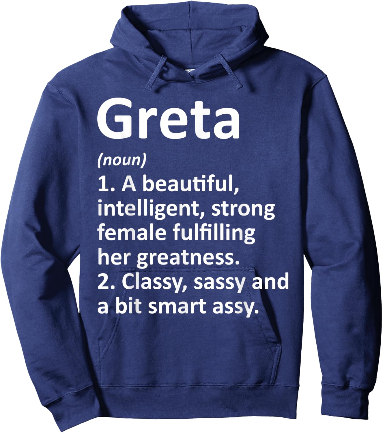 GRETA Definition Personalized Name Funny Christmas Gift Hoodie - Hoodie | Navy