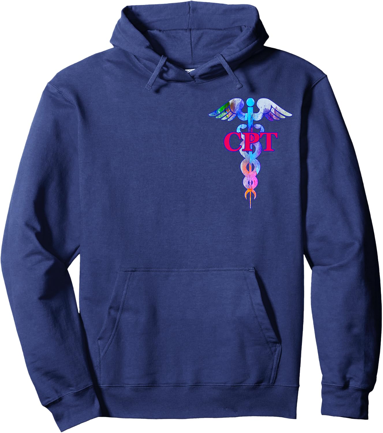 Certified Phlebotomy Technician CPT Caduceus Medical Symbol Hoodie - Hoodie | Navy