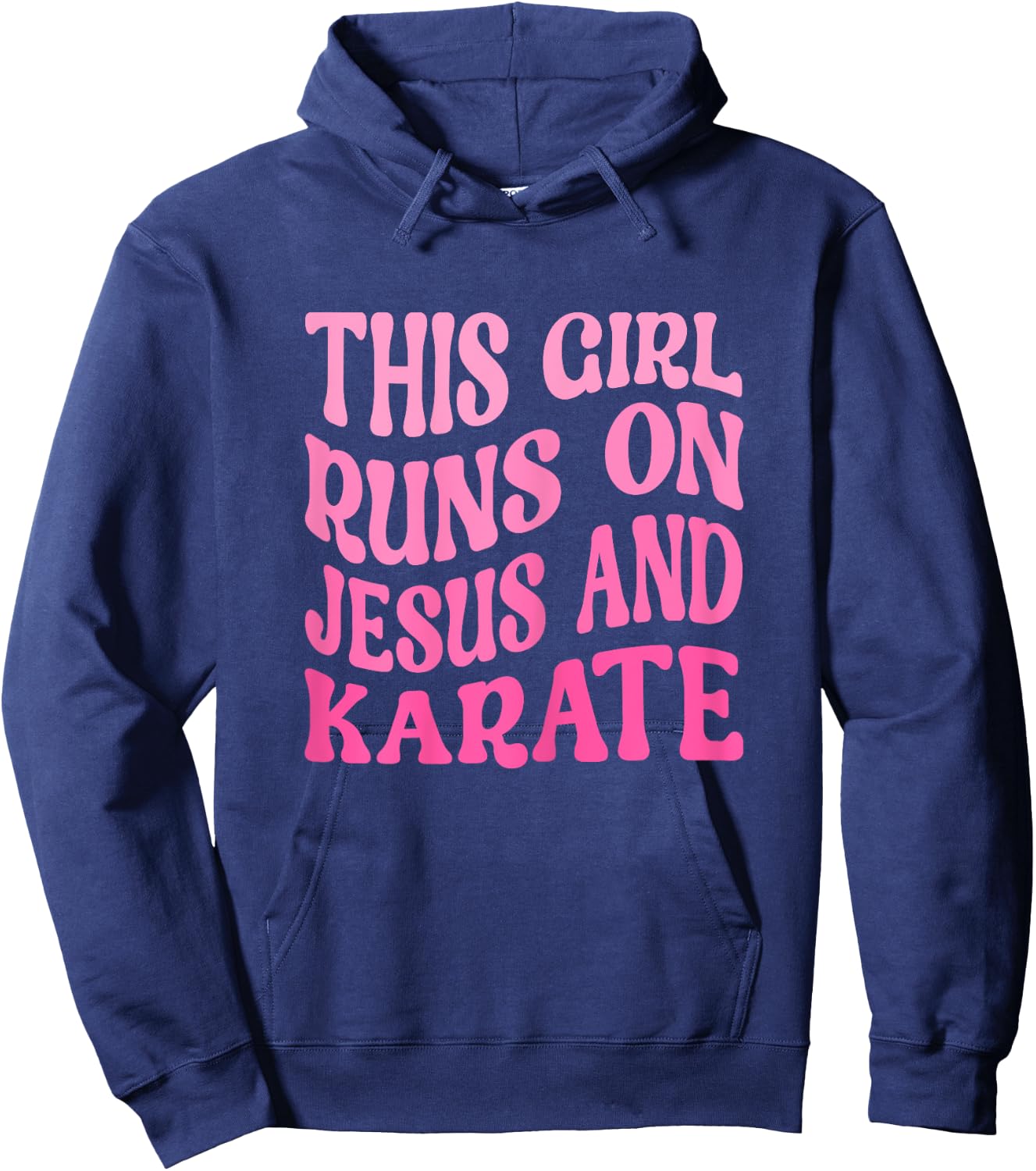 This Girl Runs On Jesus and Karate Funny Christian Karate Hoodie - Hoodie | Navy