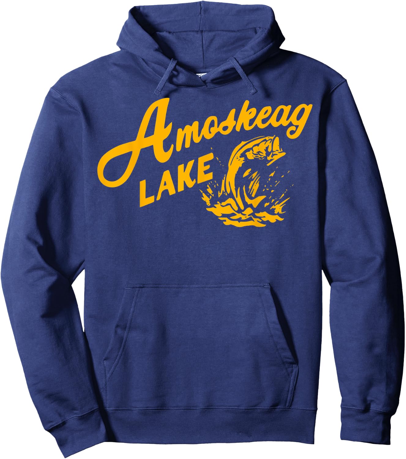 Amoskeag Lake Essential , Fishing Shirt Hoodie - Hoodie | Navy