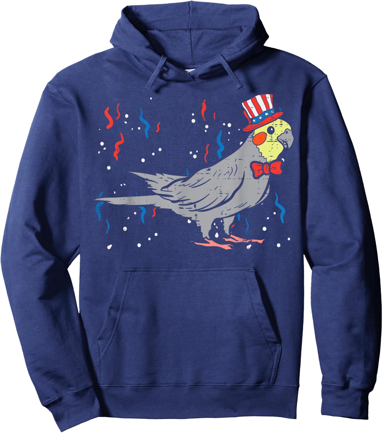 Cockatiel Bird American Flag USA 4th Of July Fourth Animal Hoodie - Hoodie | Navy