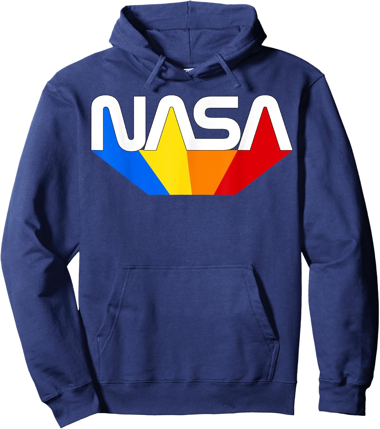 Officially Licensed NASA Worm Color Blue Yellow Orange Red Hoodie - Hoodie | Navy