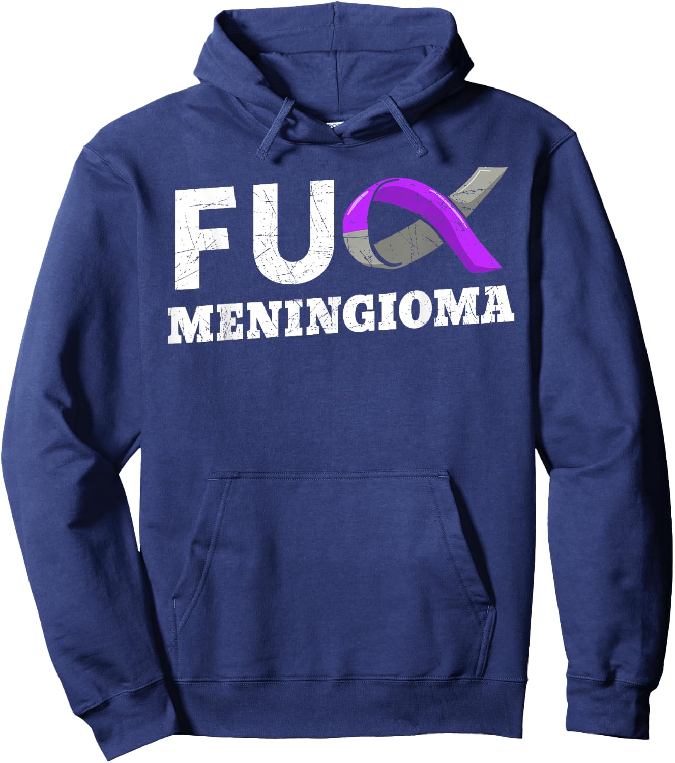 Fuck Meningioma Brain Tumor Meningeal Tumor Cancer Patients Hoodie - Hoodie | Navy