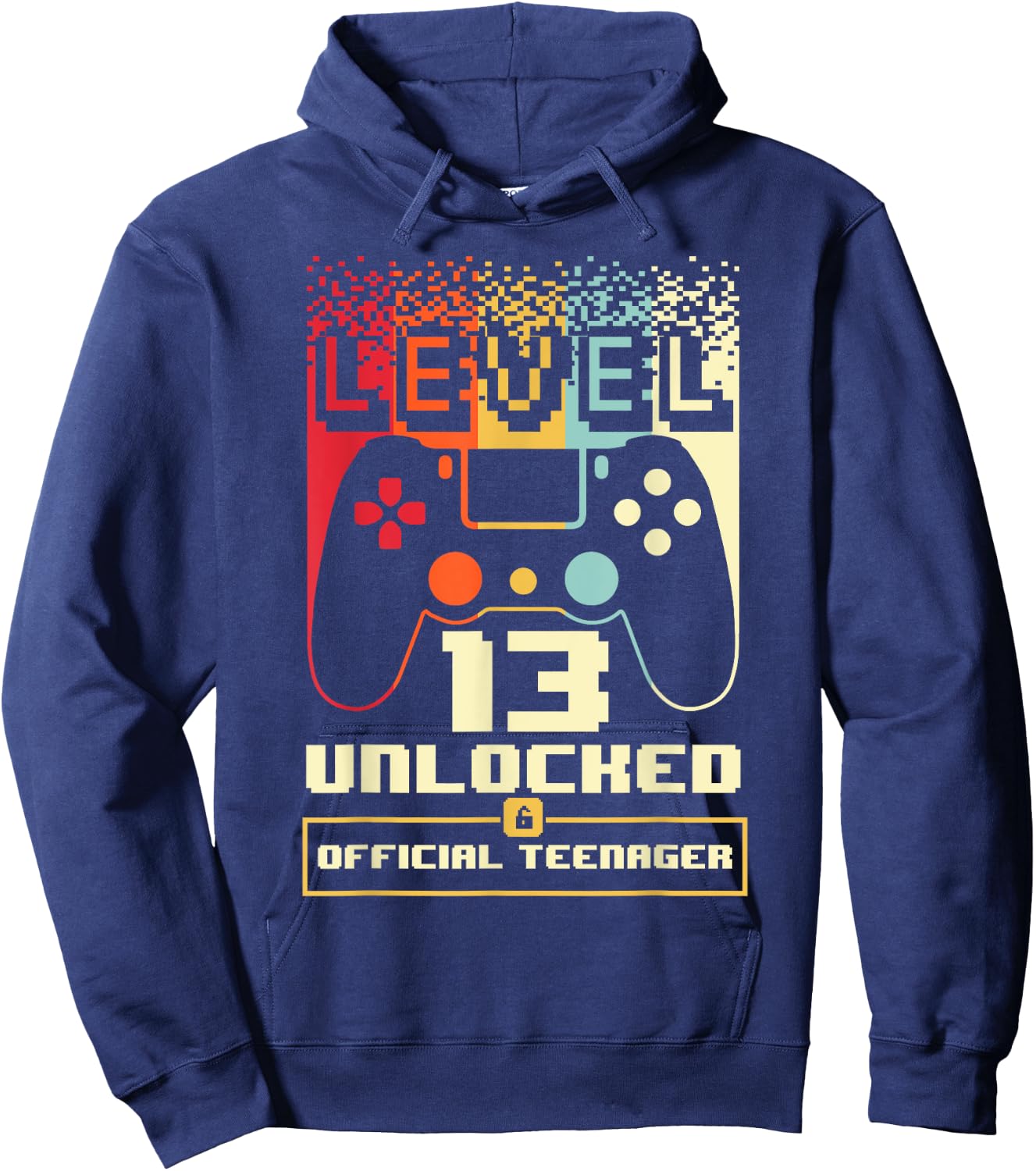 13th Birthday Gift Boys Level 13 Unlocked Official Teenager Hoodie - Hoodie | Navy