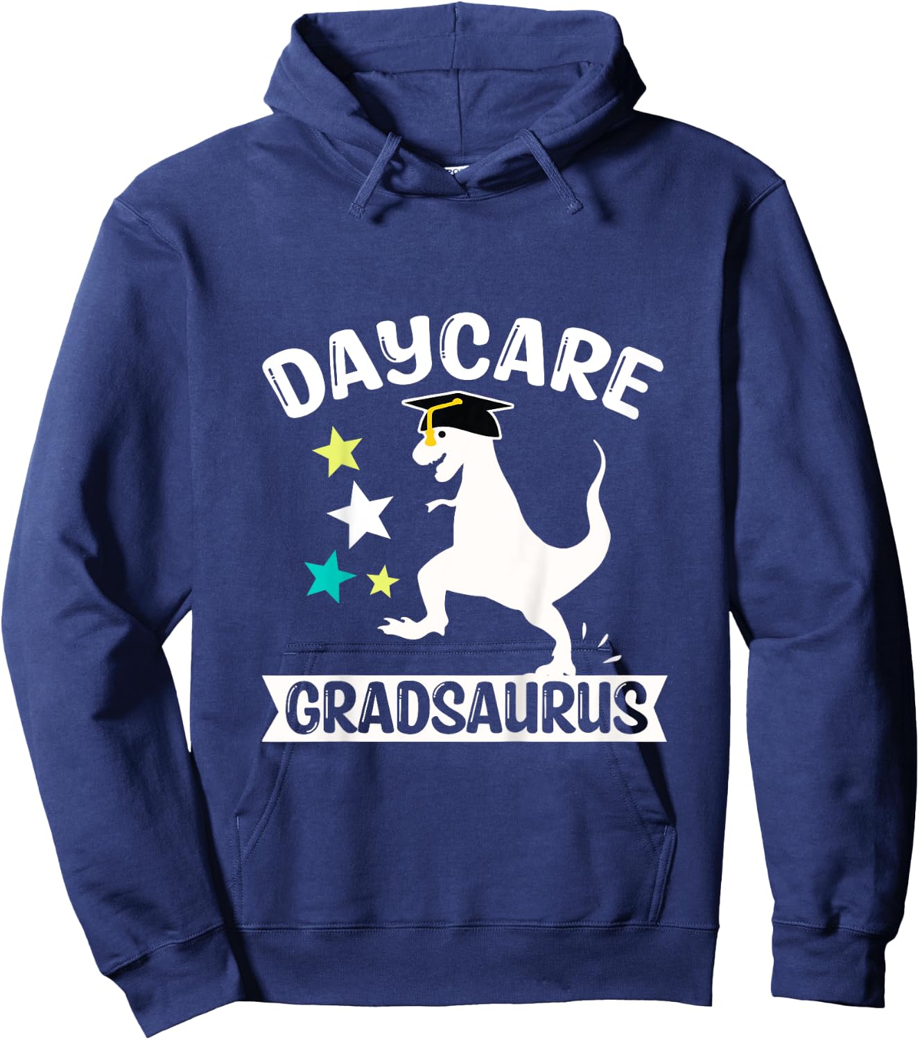 Kids Daycare Gradsaurus Dinosaur Baby Boy Daycare Graduation Hoodie - Hoodie | Navy