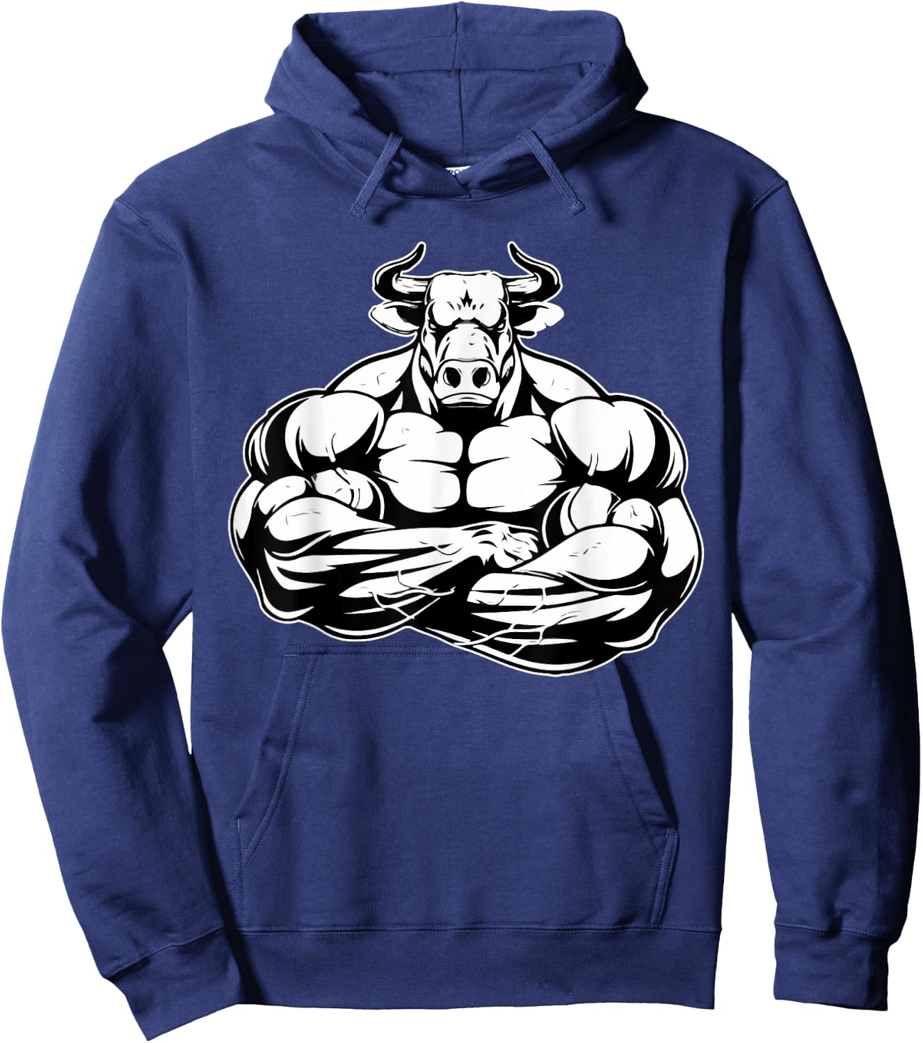 Bull With Muscles Shredded Taurus Fitness Workout Gym Lover Hoodie - Hoodie | Navy