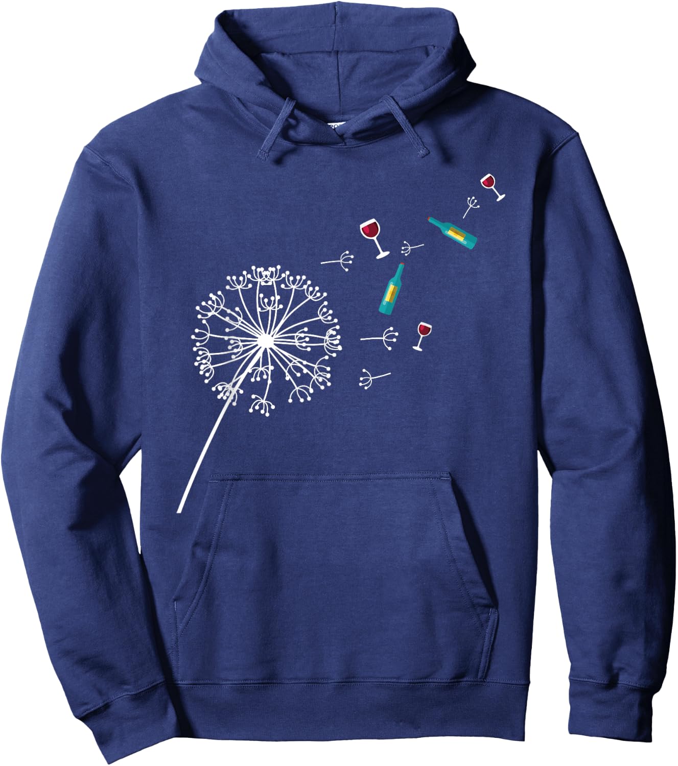 Wine Dandelion I Nature Lover Gift I Drinking Wine Hoodie - Hoodie | Navy