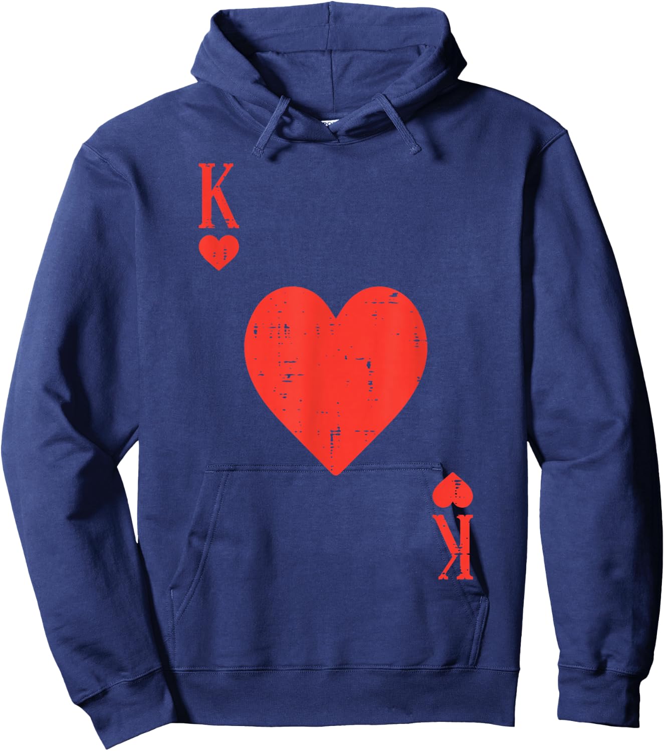Valentines Day King Hearts Matching Boys Kids Toddler Men Hoodie - Hoodie | Navy