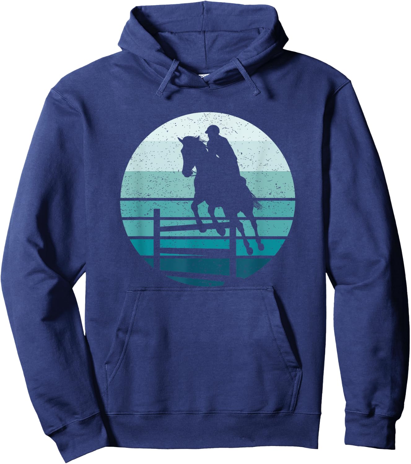 Equestrian Horse Show Jumping Retro Hoodie - Hoodie | Navy