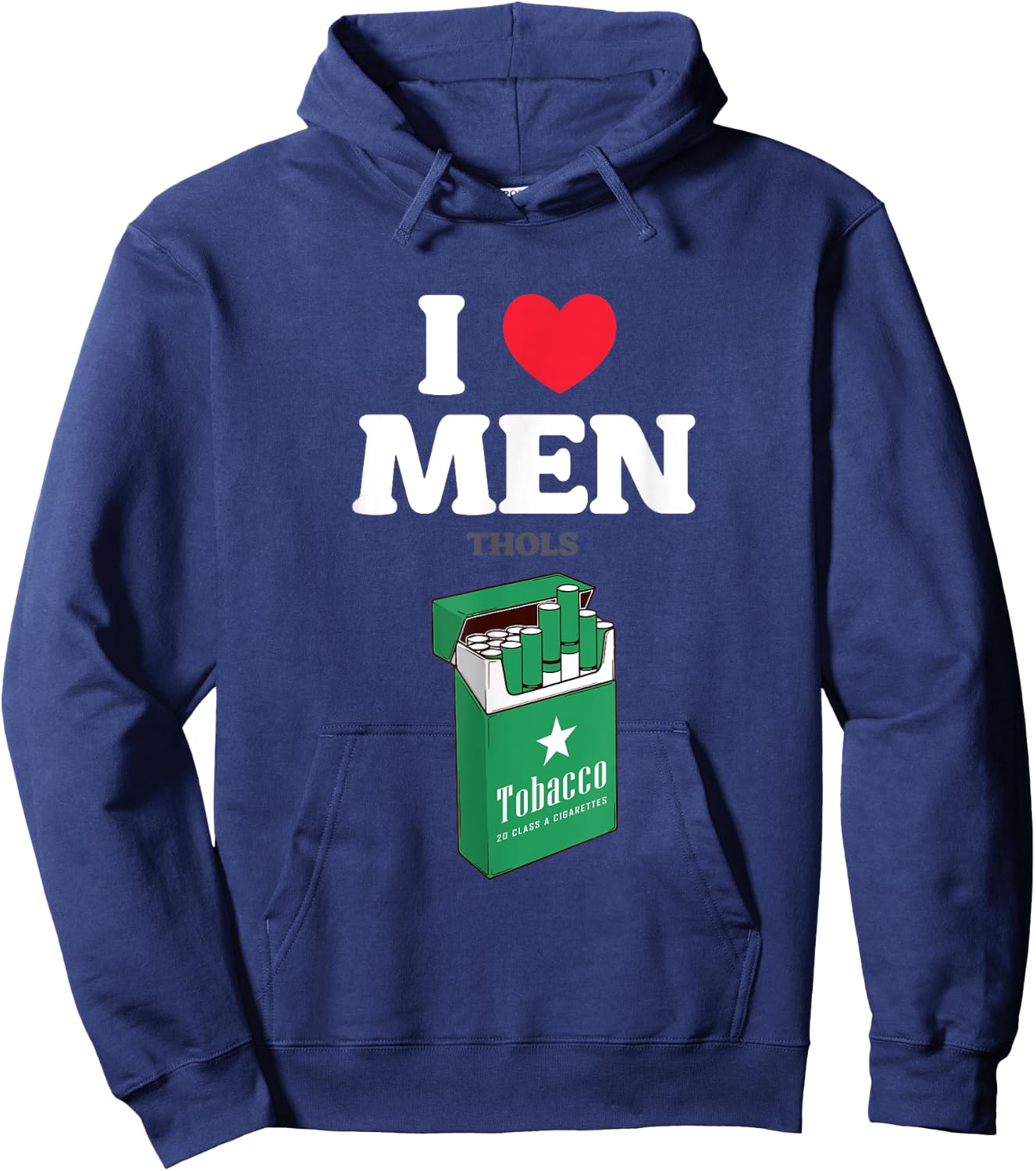 I Heart Love Menthols Smoking Cigarettes Nicotine Soothing Hoodie - Hoodie | Navy