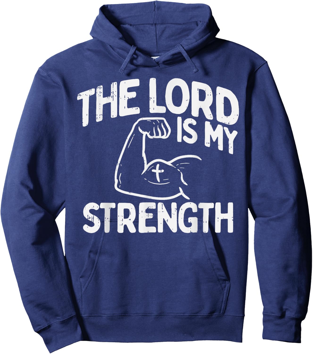 Lord My Strength Bible Workout Gym God Jesus Catholic Gift Hoodie - Hoodie | Navy