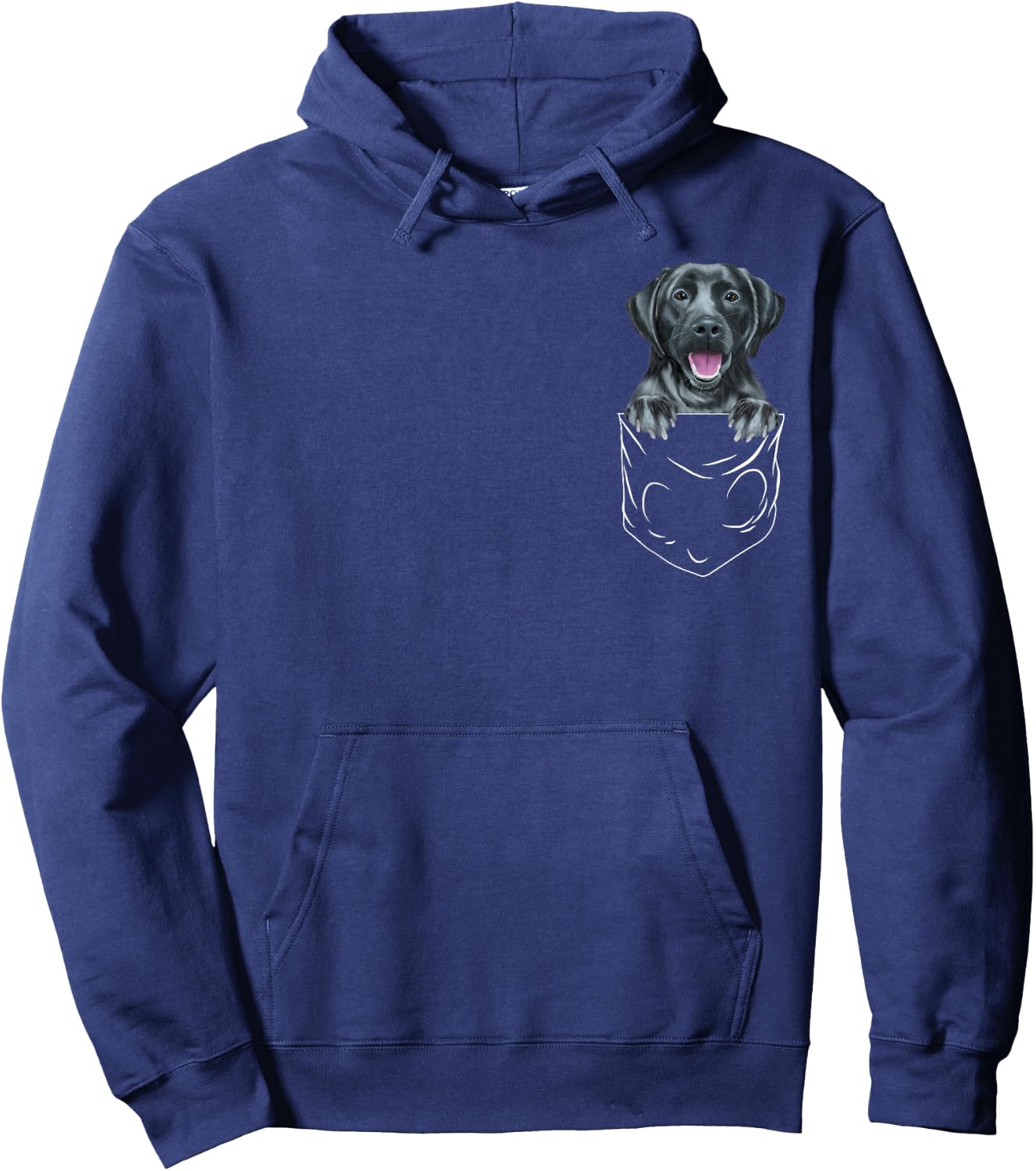 Dog In Pocket Black Labrador Retriever Funny Dog Lover Men Women Kids Hoodie - Hoodie | Navy