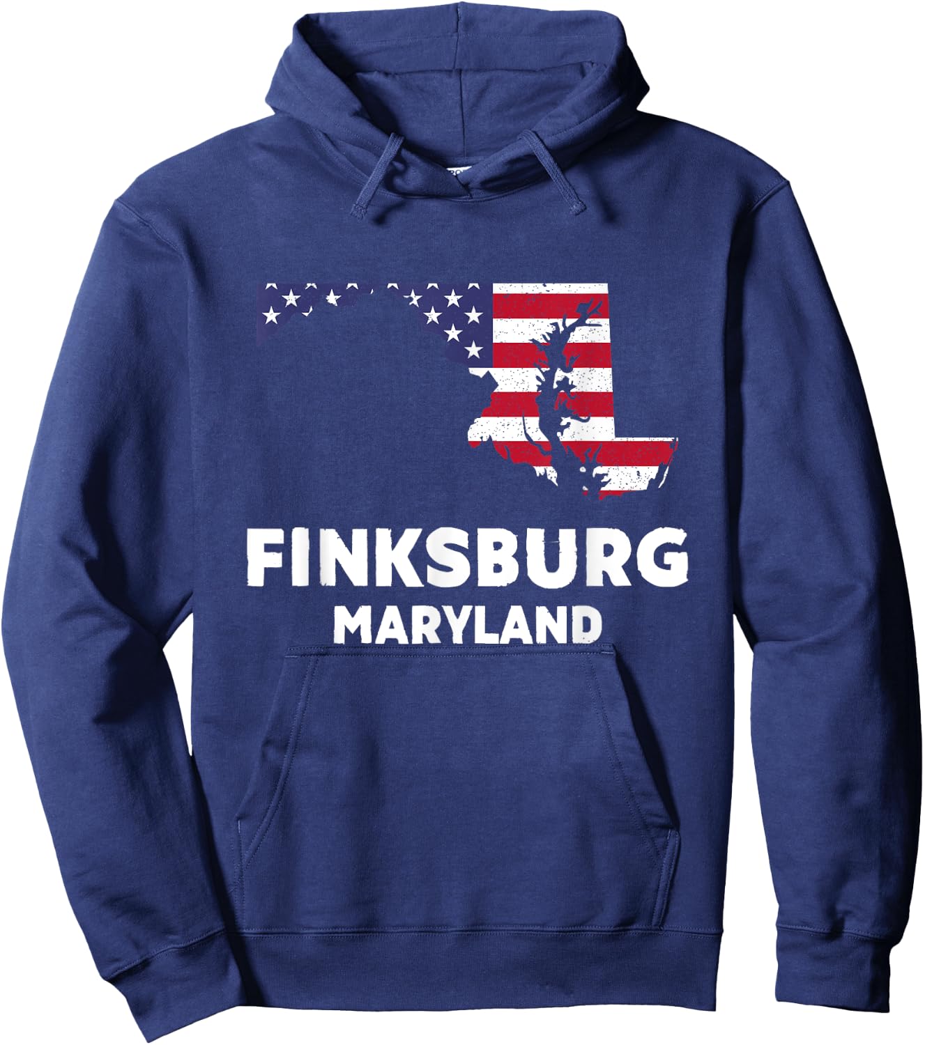 Distressed Patriotic USA Flag Finksburg, Maryland Hoodie - Hoodie | Navy
