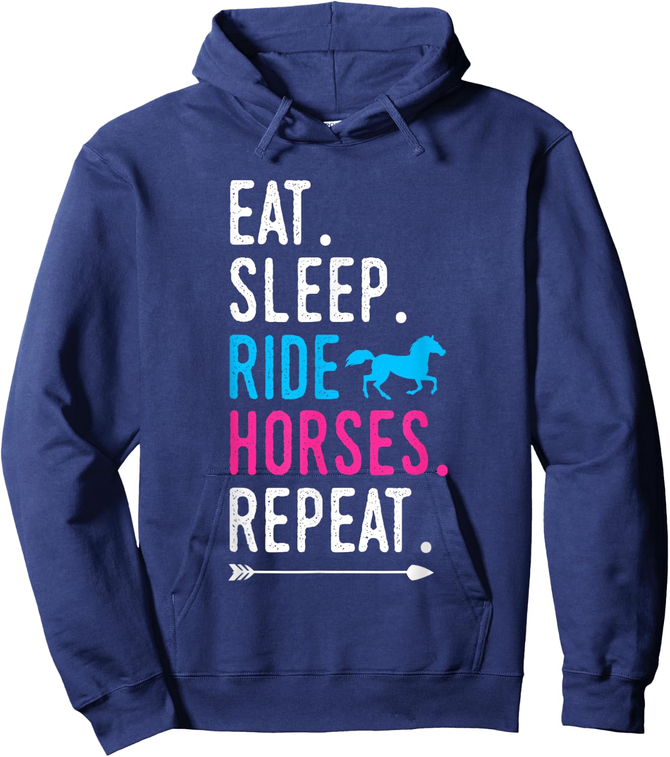 Eat Sleep Ride Horses Repeat Horse Ride Equestrian For Girls Hoodie - Hoodie | Navy