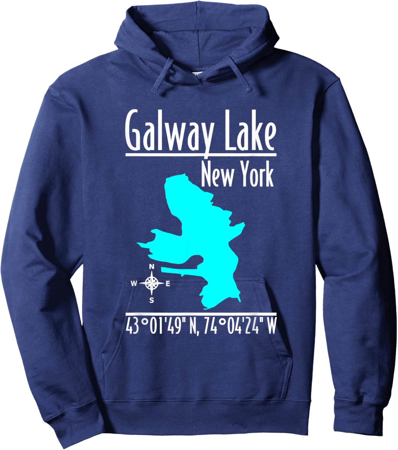 Modern Galway Lake - New York Hoodie - Hoodie | Navy