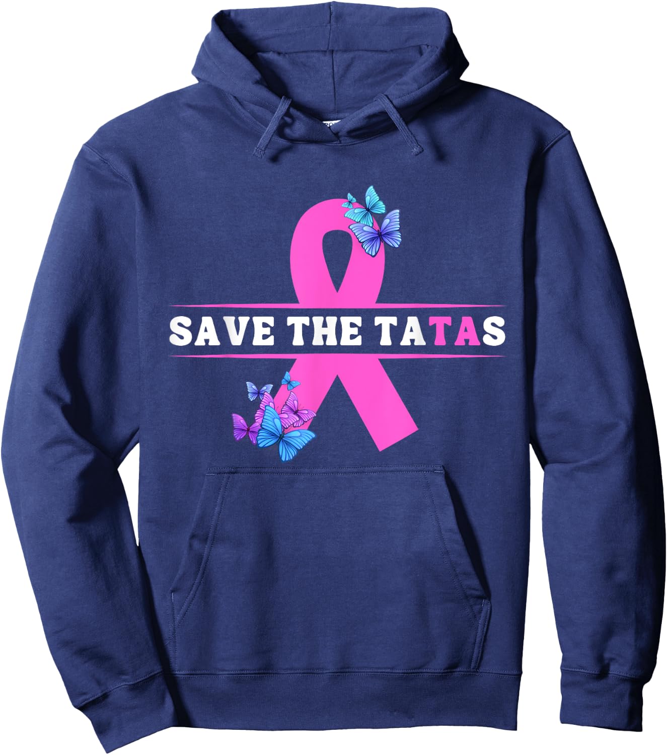 Save The Tatas Breast Cancer Awareness Ta Tas Hoodie - Hoodie | Navy