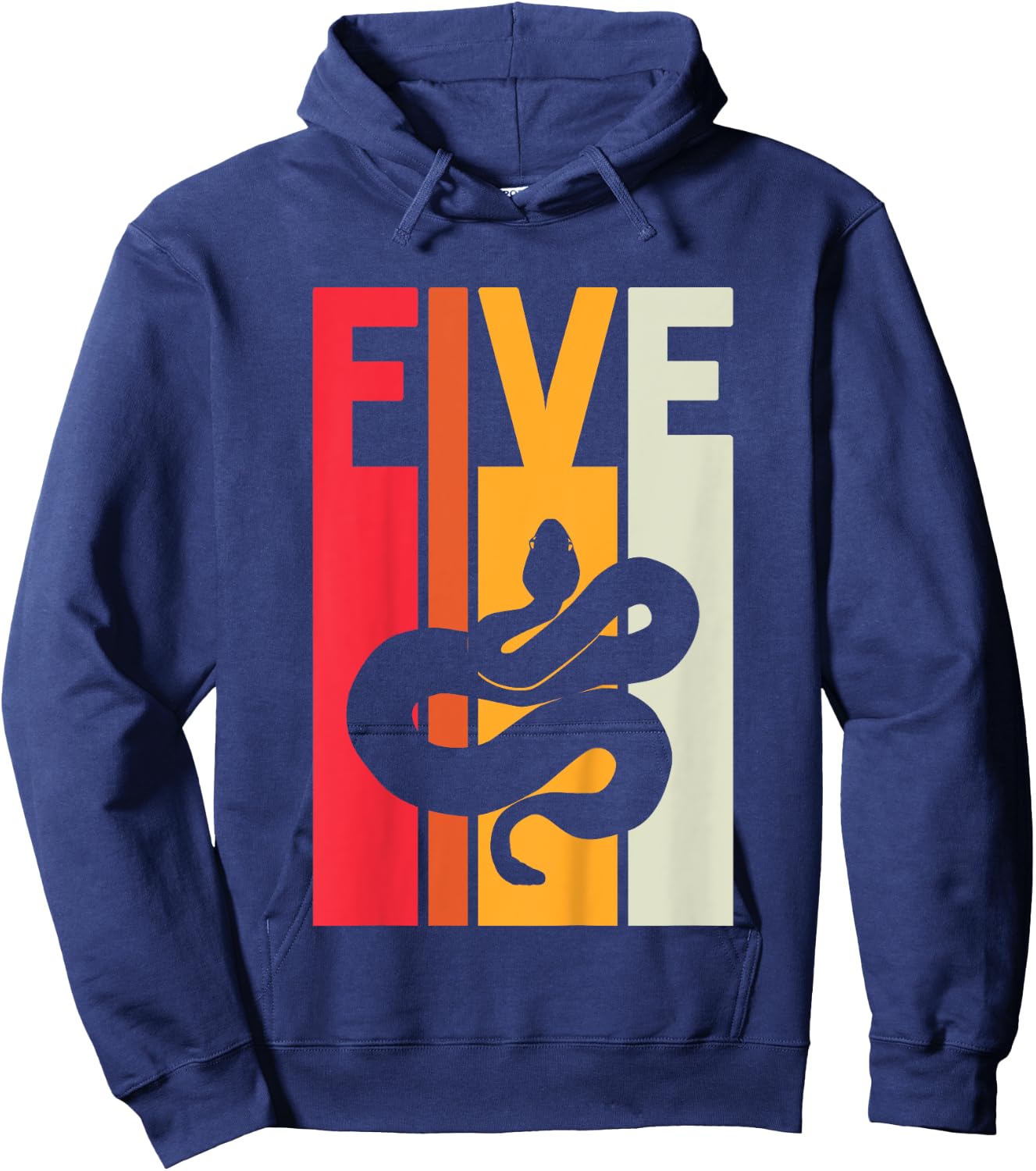 5th Birthday Vintage Snake Lover Pet Reptile 5 Years Old Hoodie - Hoodie | Navy