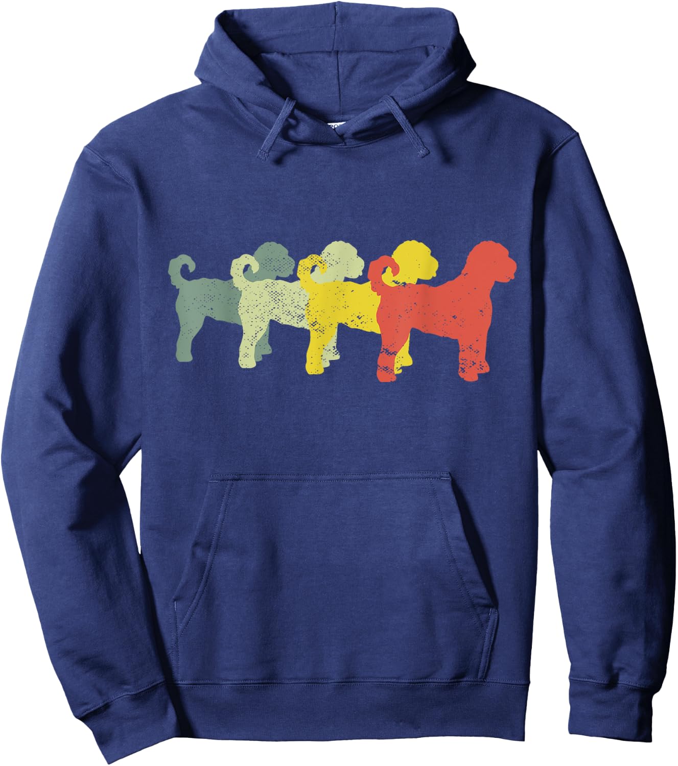 Funny Retro Doodle Dad & Mom - Aussie Doodle & Goldendoodle Hoodie - Hoodie | Navy