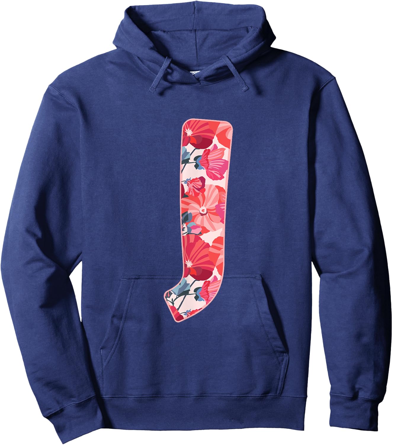Letter J Alphabet First Name Consonant Flower Garden Gift Hoodie - Hoodie | Navy