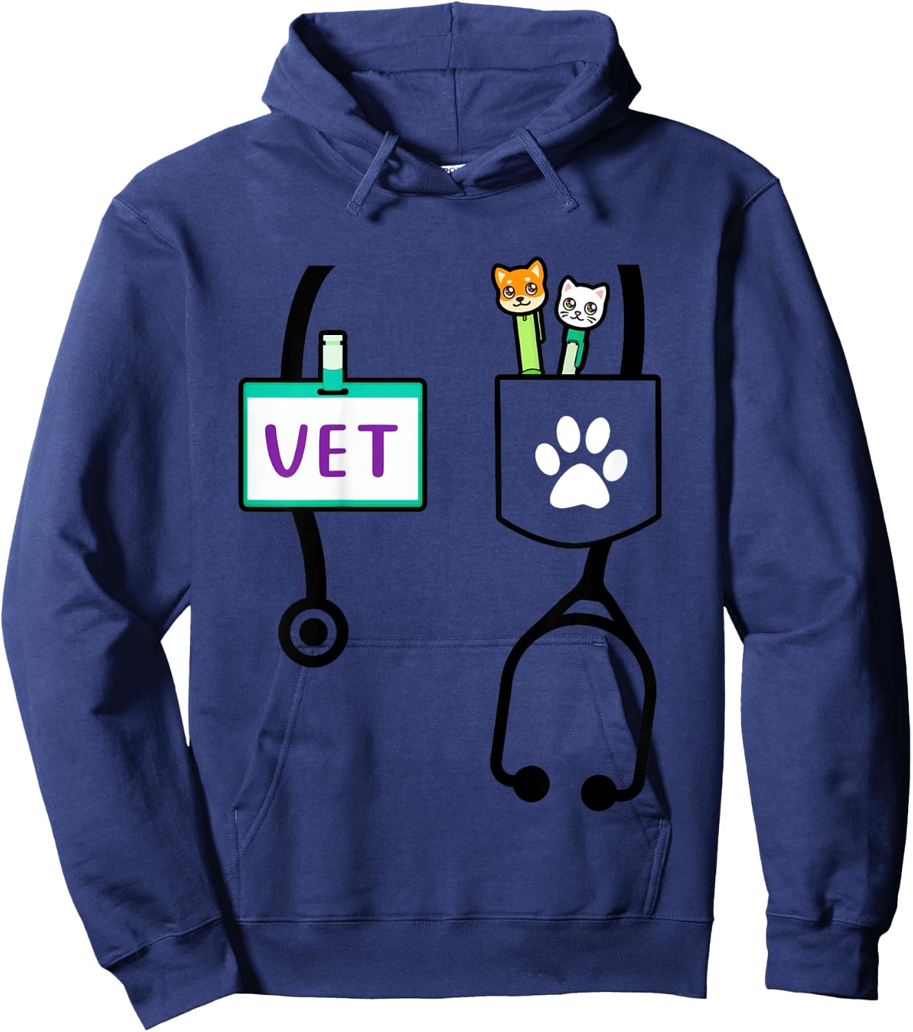 Kids Veterinarian Costume Gift Boys Girls Kids Animal Doctor Vet Hoodie - Hoodie | Navy