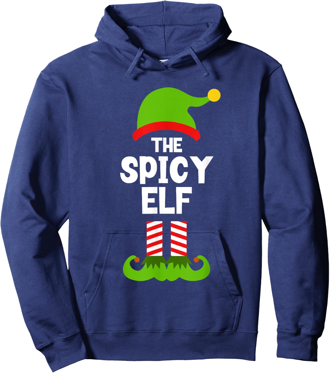 Funny The Spicy Elf Christmas Family Party Pajama Hoodie - Hoodie | Navy