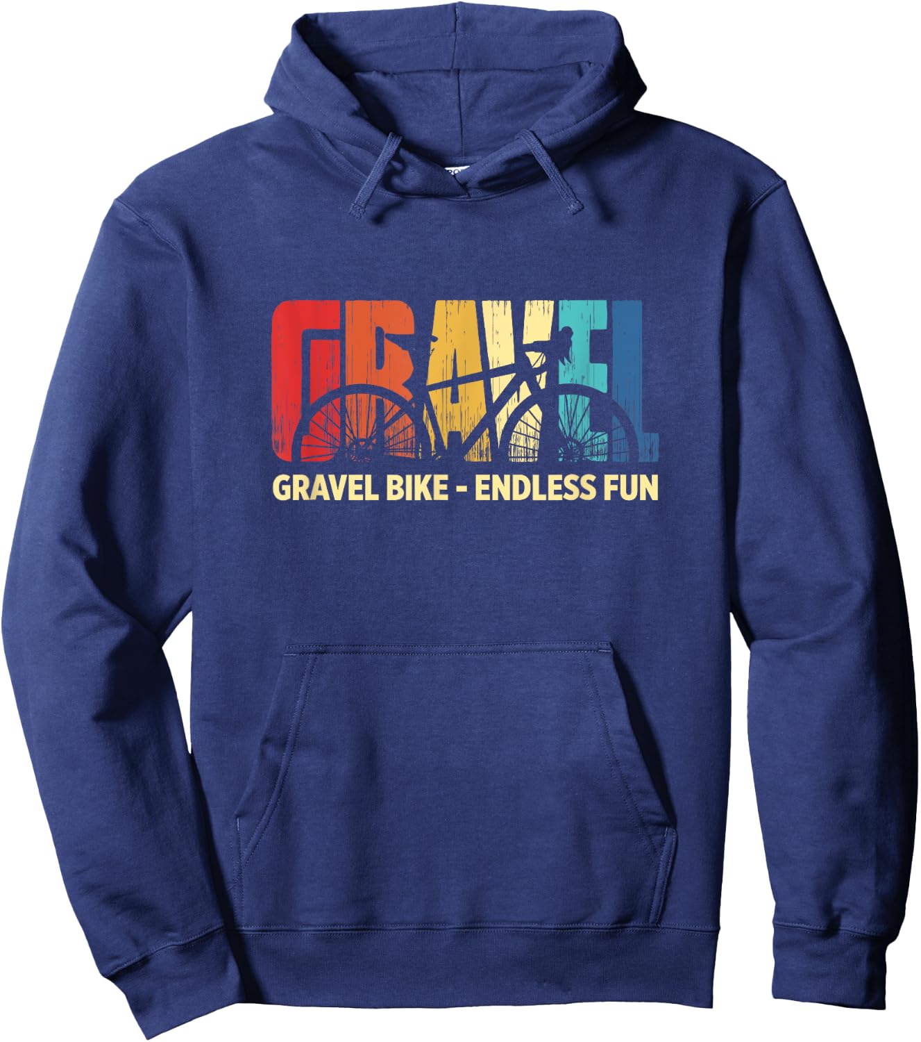 Gravel Bike Endless Fun Retro MTB Downhill Cyclist Hoodie - Hoodie | Navy