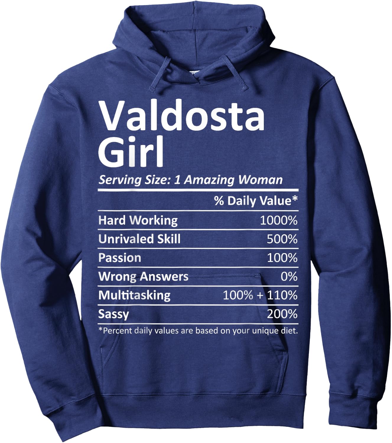 VALDOSTA GIRL GA GEORGIA Funny City Home Roots USA Gift Hoodie - Hoodie | Navy