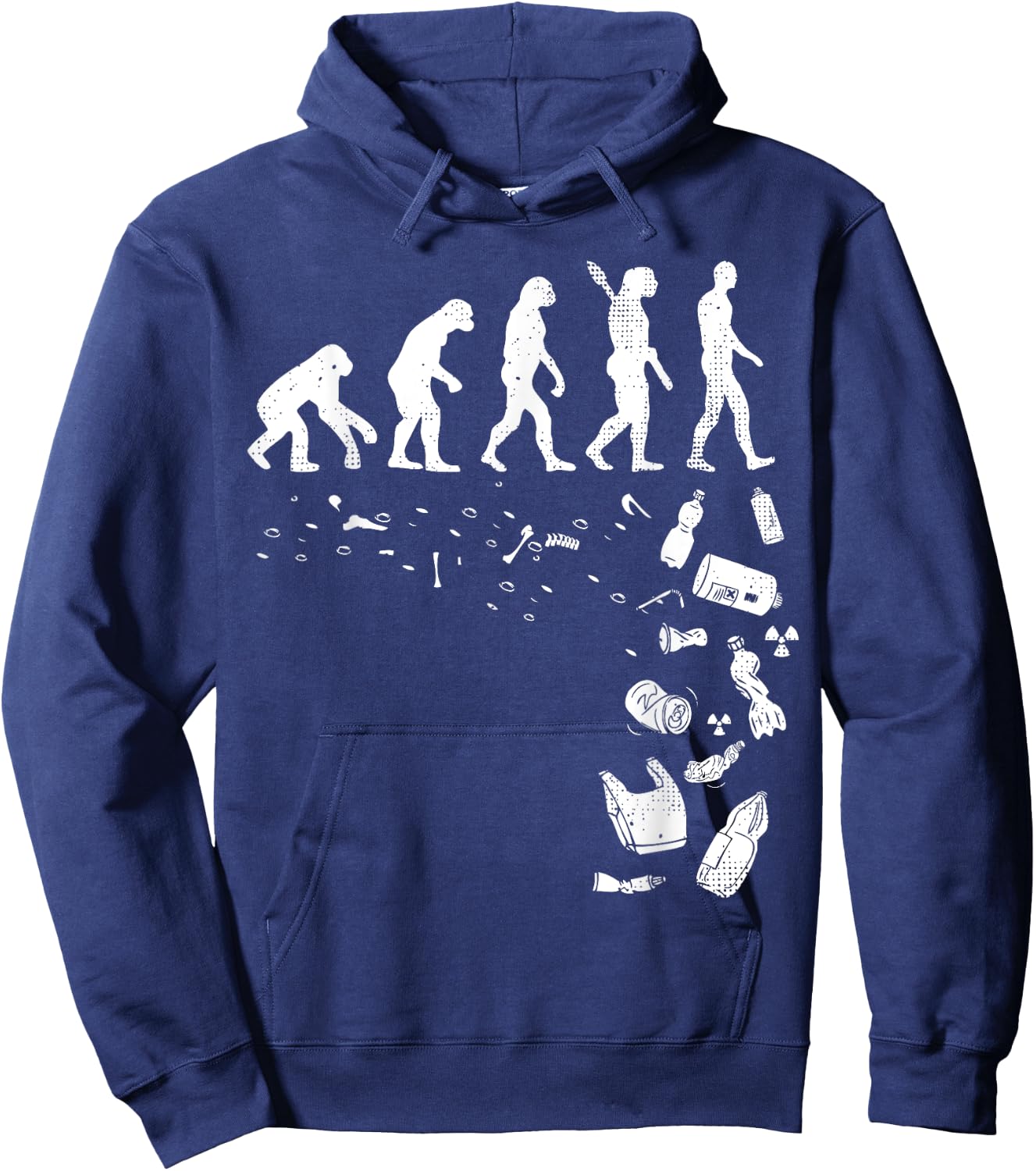 Human Evolution Pollution Cool Earth Day Lover Gift Hoodie - Hoodie | Navy