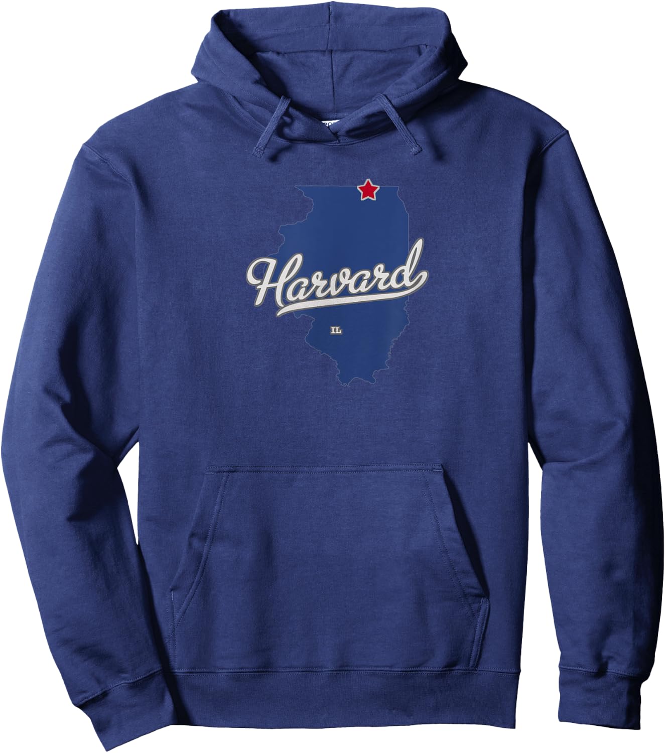 Harvard Illinois IL Map Hoodie - Hoodie | Navy