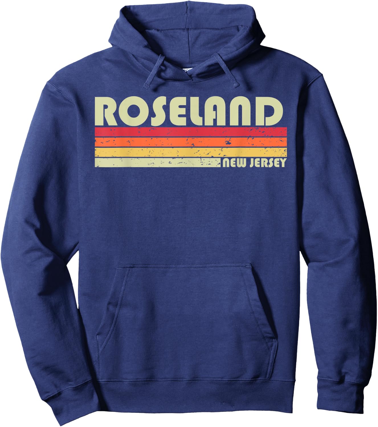 ROSELAND NJ NEW JERSEY Funny City Home Roots Gift Retro 80s Hoodie - Hoodie | Navy