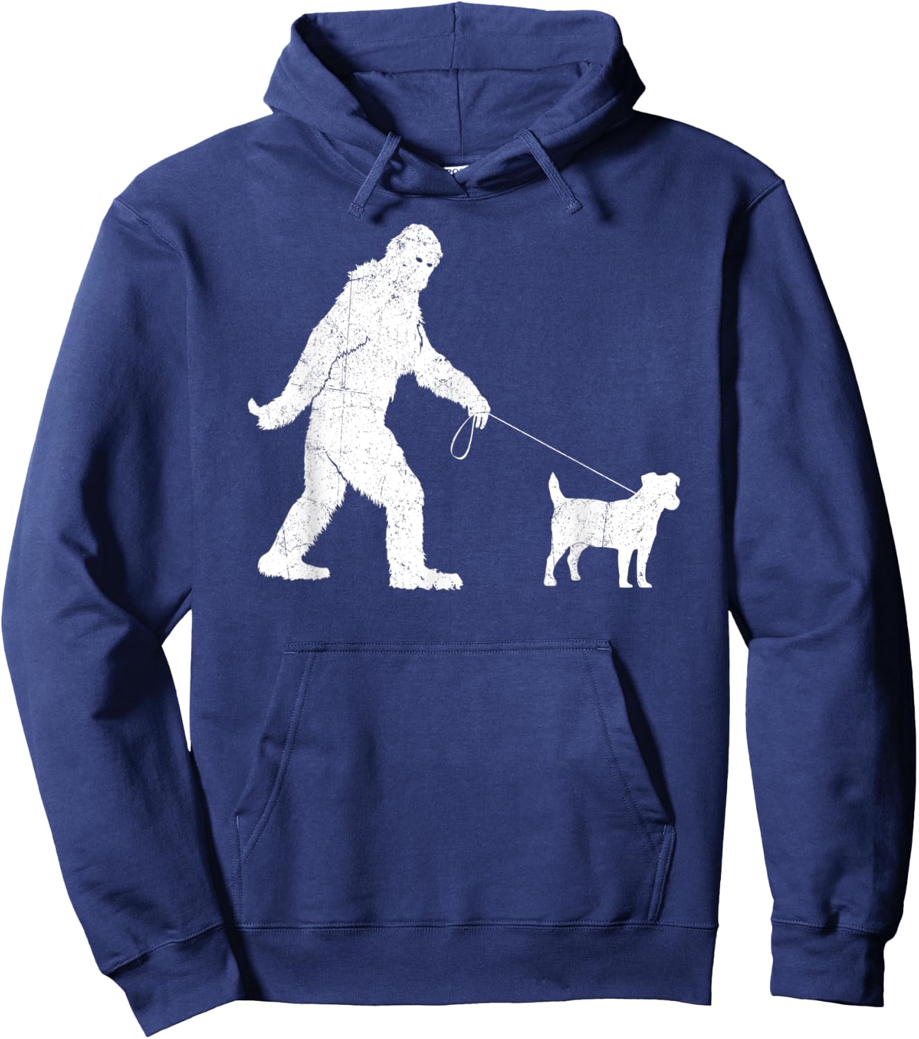 Funny Bigfoot Sasquatch Walking Jack Russell Dog Lovers Men Women Kids Hoodie - Hoodie | Navy