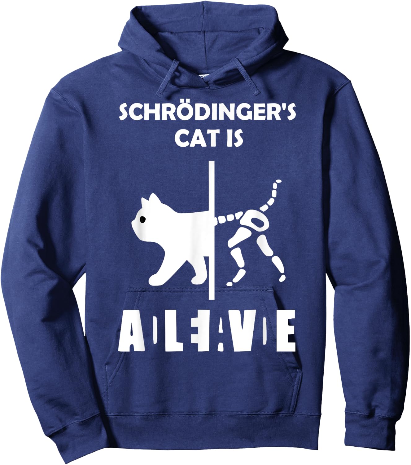 Schrödinger's cat - Dead AND Alive - physics nerd Women Girls Kids Hoodie - Hoodie | Navy