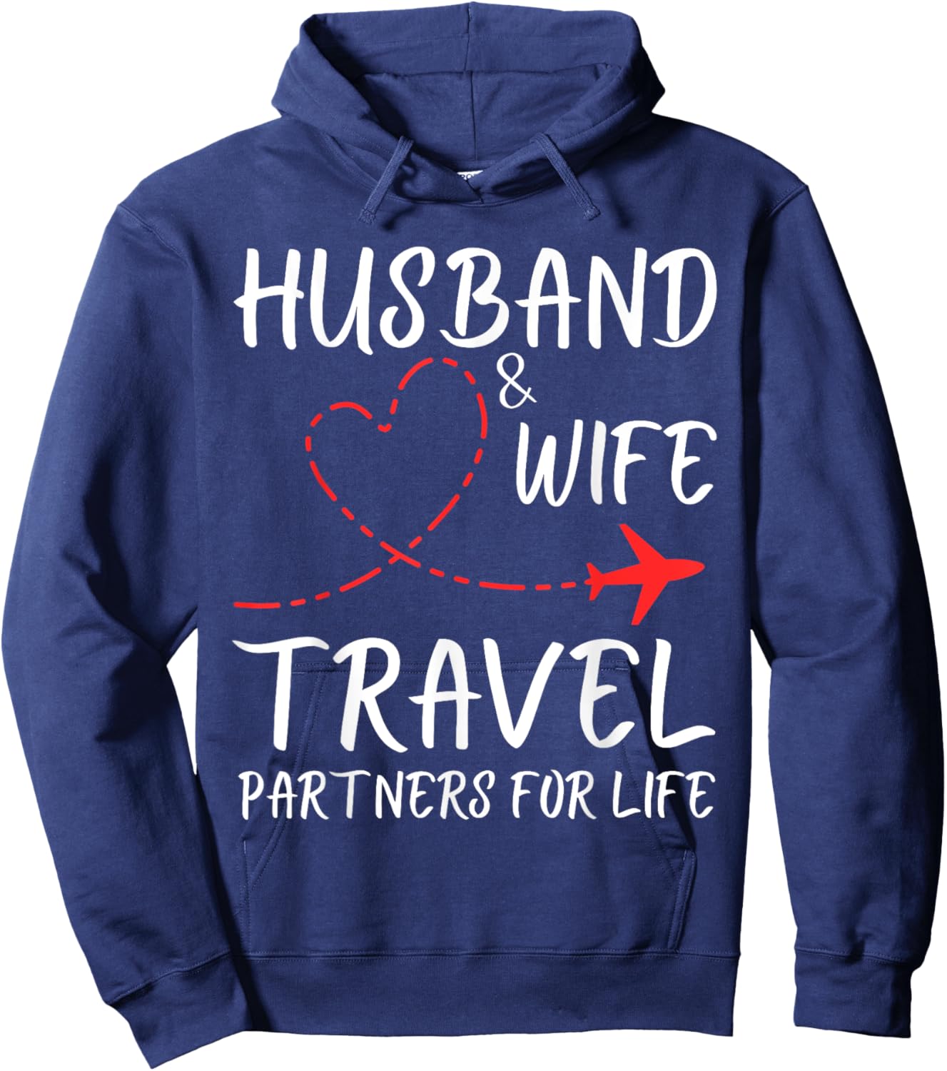 Husband And Wife Travel Partners For Life Couple Matching Hoodie - Hoodie | Navy