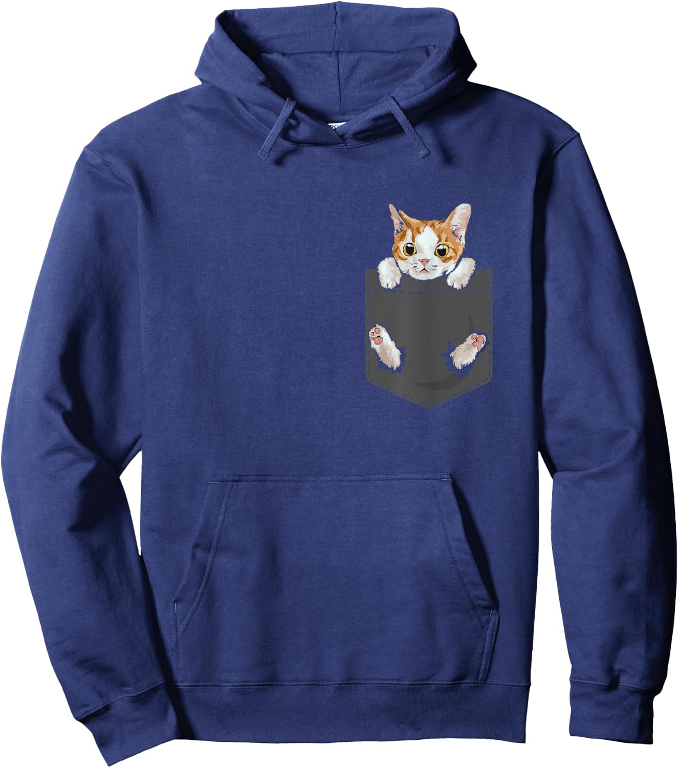 Hanging Cat in Pocket Cute Cat Lover Women Kids Hoodie - Hoodie | Navy