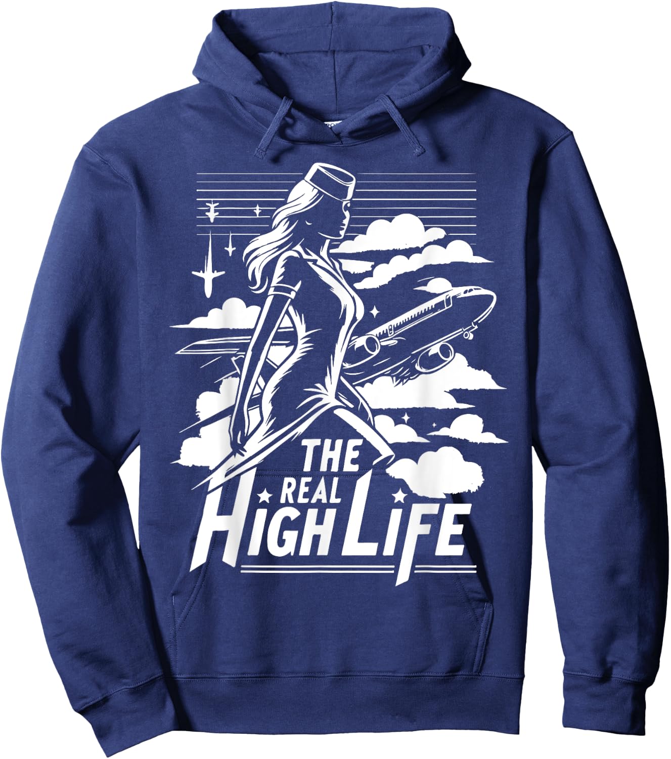 The real High Life Flight Attendant Hoodie - Hoodie | Navy