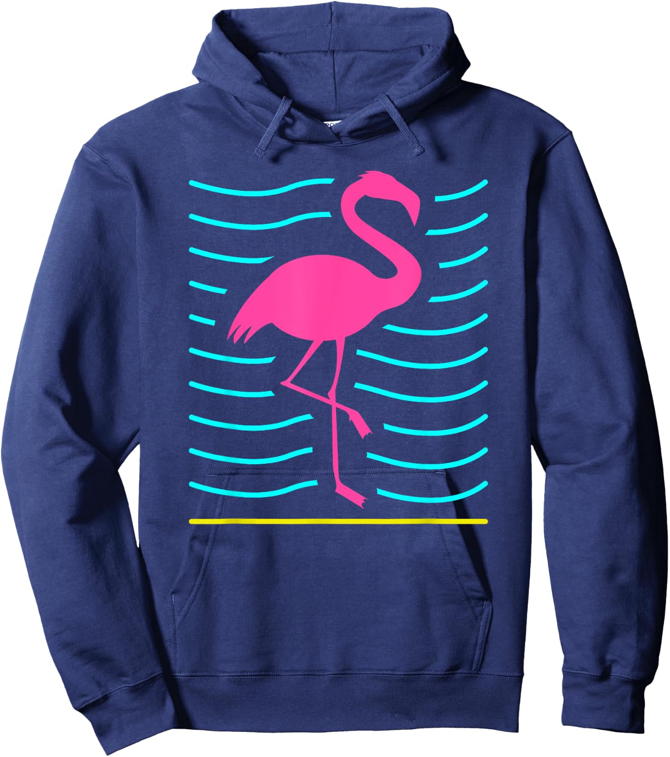 Retro Flamingo Hoodie - Hoodie | Navy