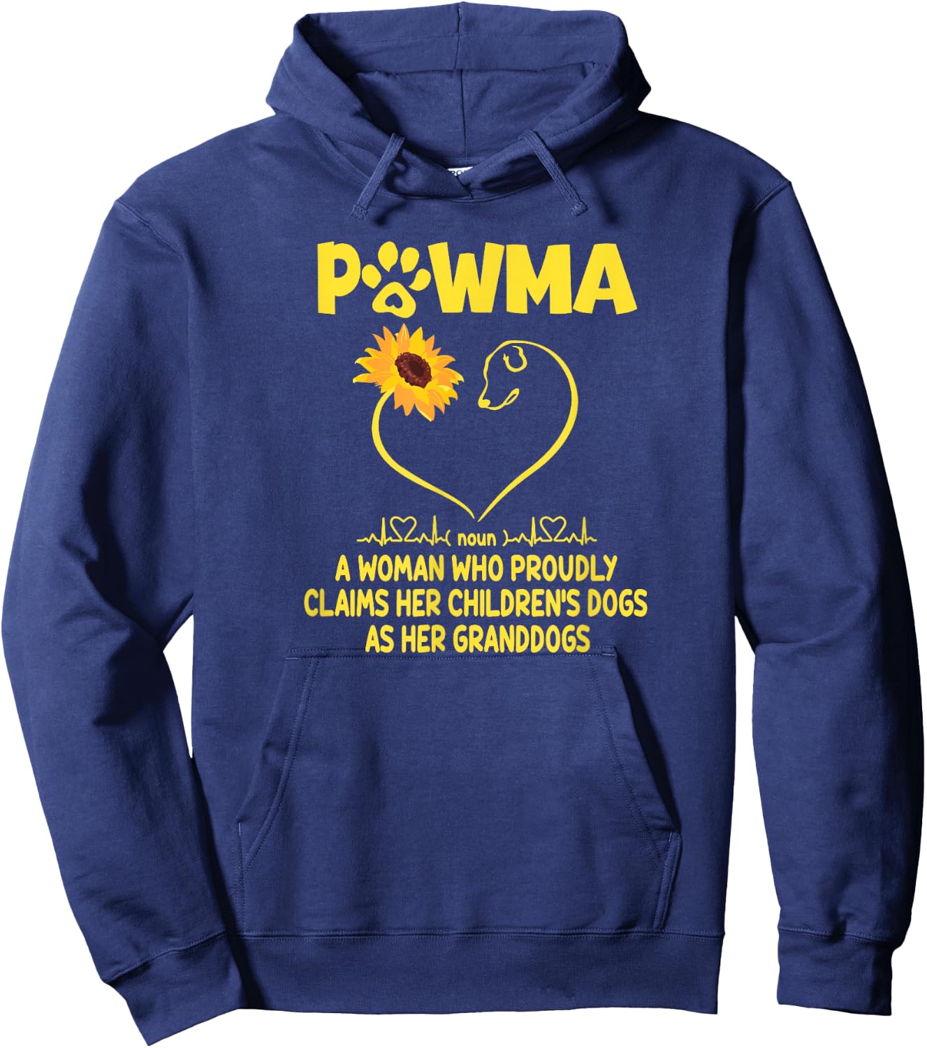 Pawma Definition Grandma Paw Mama Gift Funny For Dog Lovers Men Women Hoodie - Hoodie | Navy