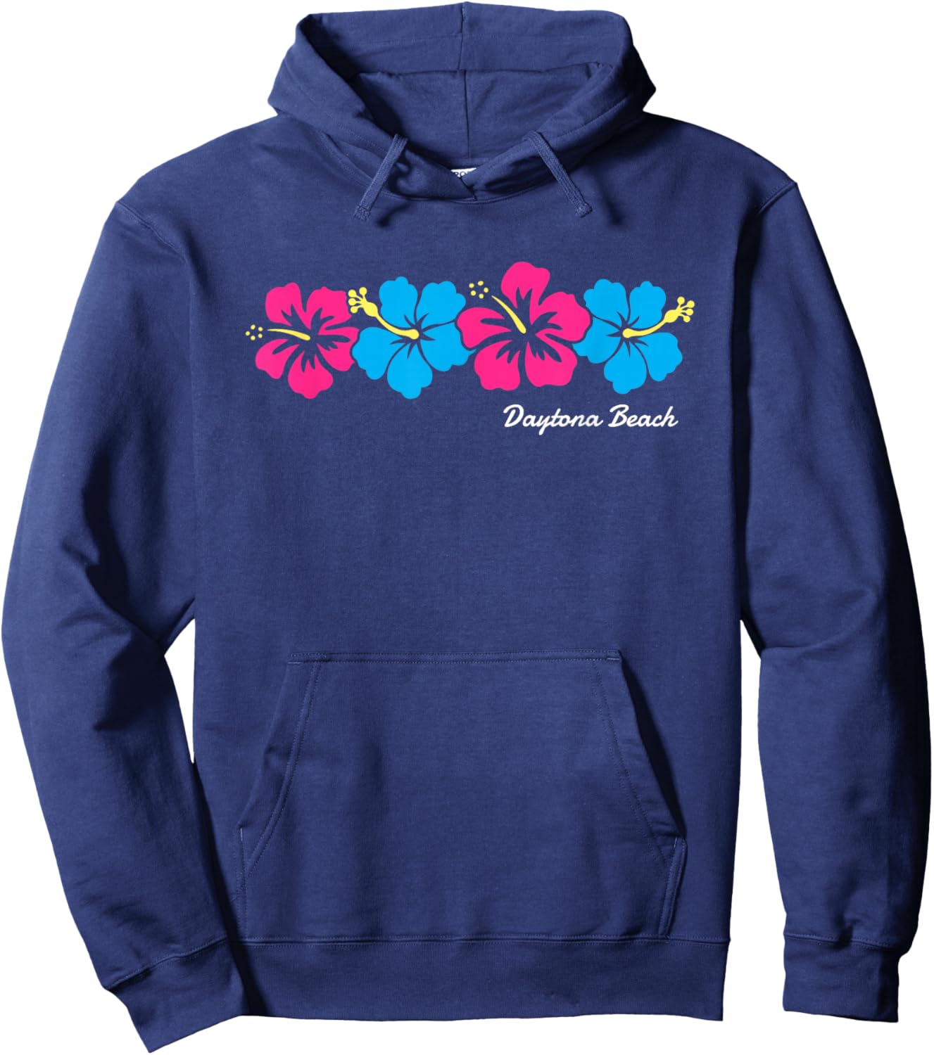 Daytona Beach Florida Hibiscus Flower Girls Hoodie - Hoodie | Navy