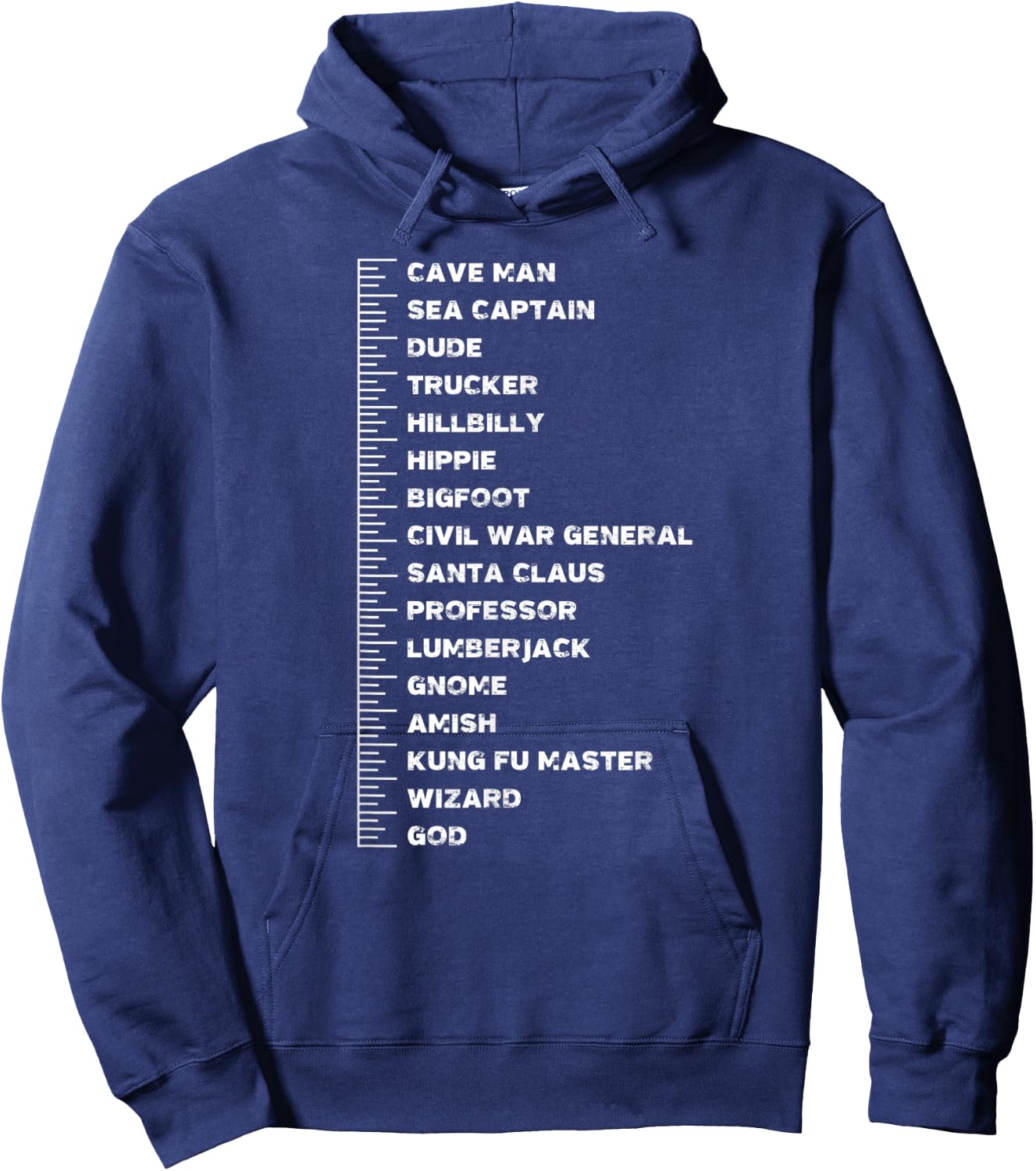 Beard Measurement Chart Funny Bearded Guy Soul Patch Length Hoodie - Hoodie | Navy