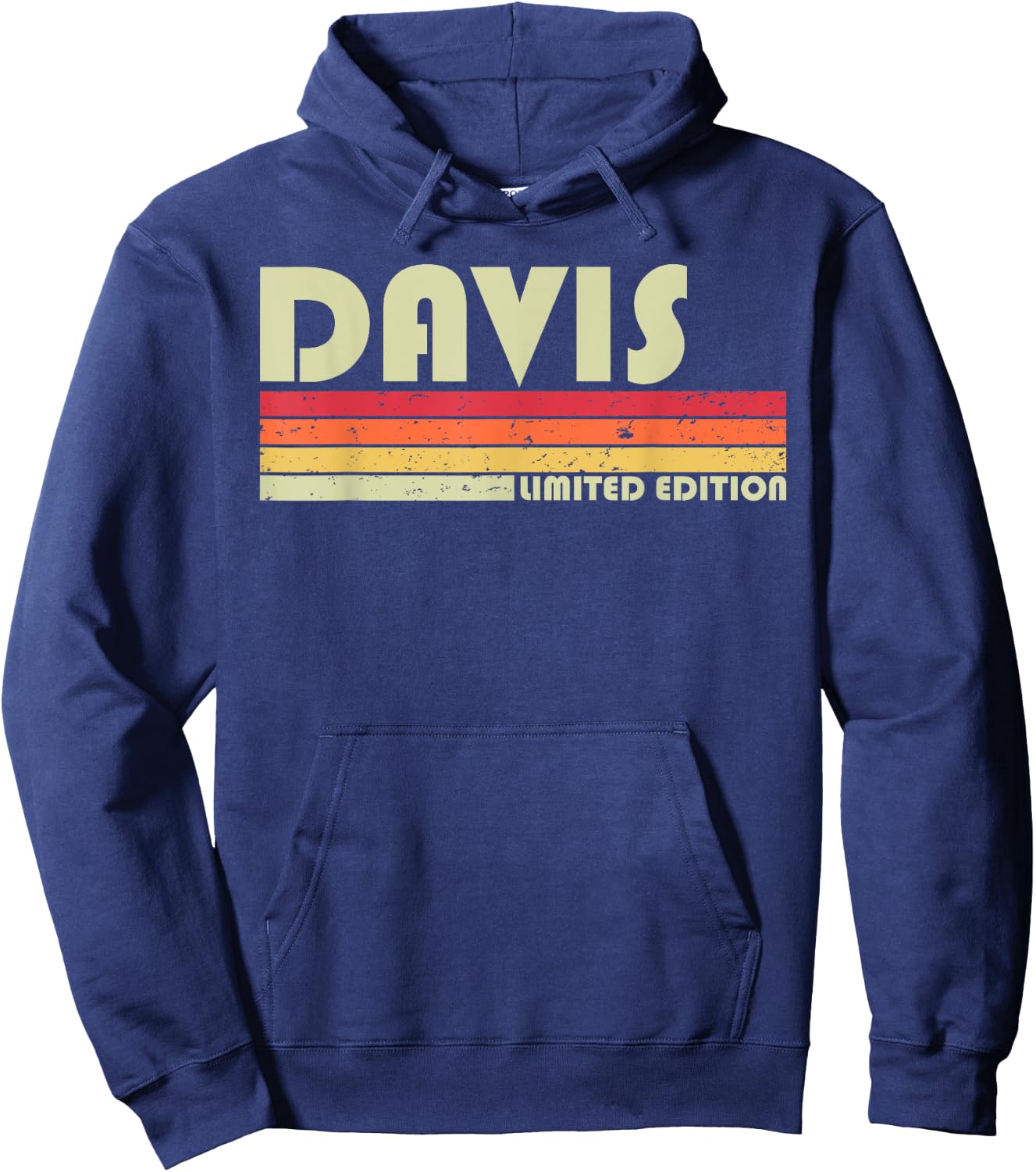 DAVIS Surname Funny Retro Vintage 80s 90s Birthday Reunion Hoodie - Hoodie | Navy