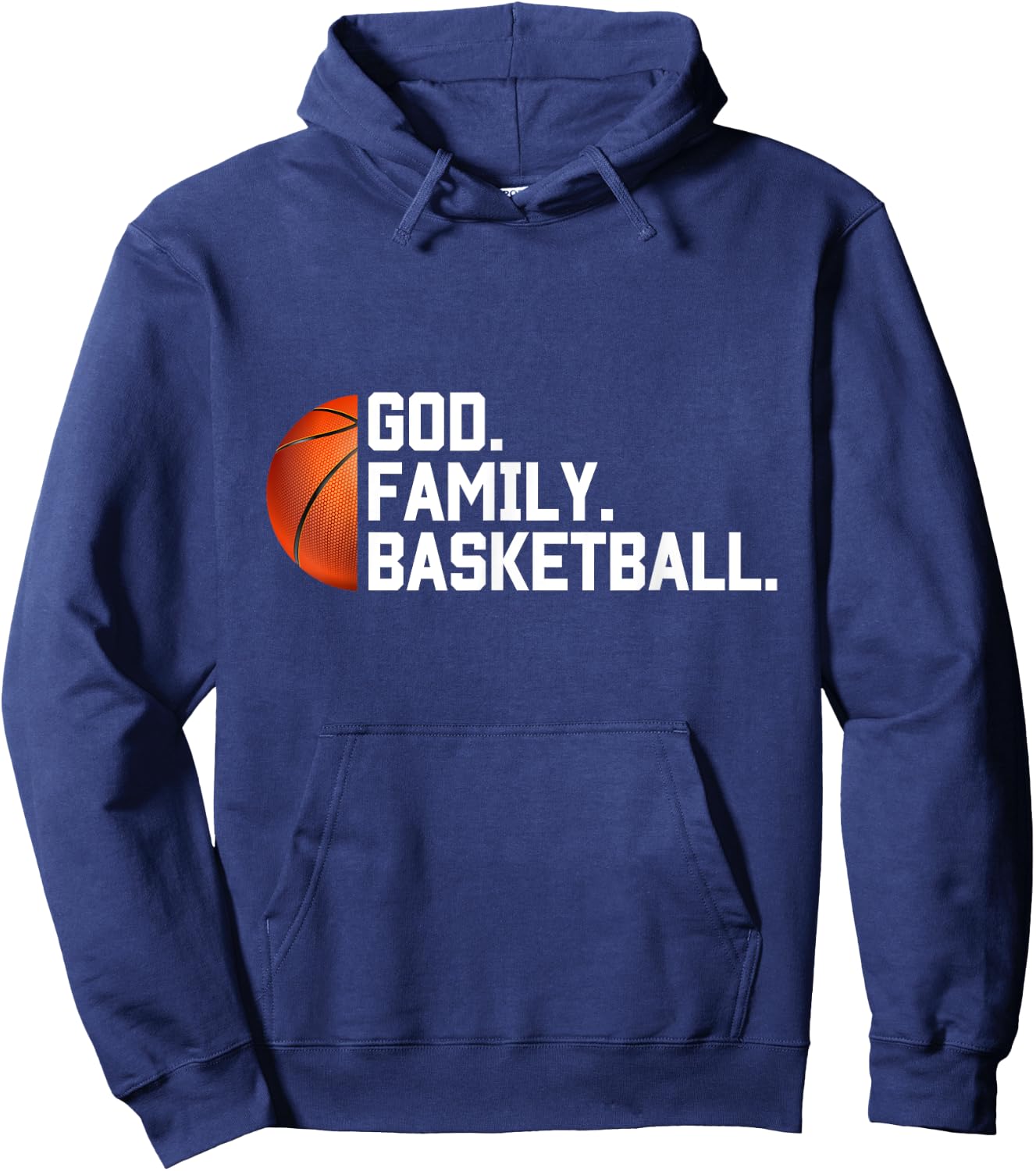 God Family Basketball Christian Faith Novelty Basketball Hoodie - Hoodie | Navy