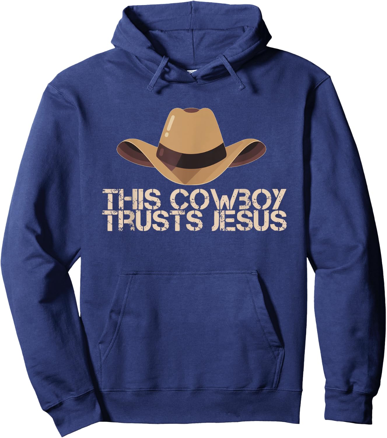 This Cowboy Trusts Jesus design Hoodie - Hoodie | Navy
