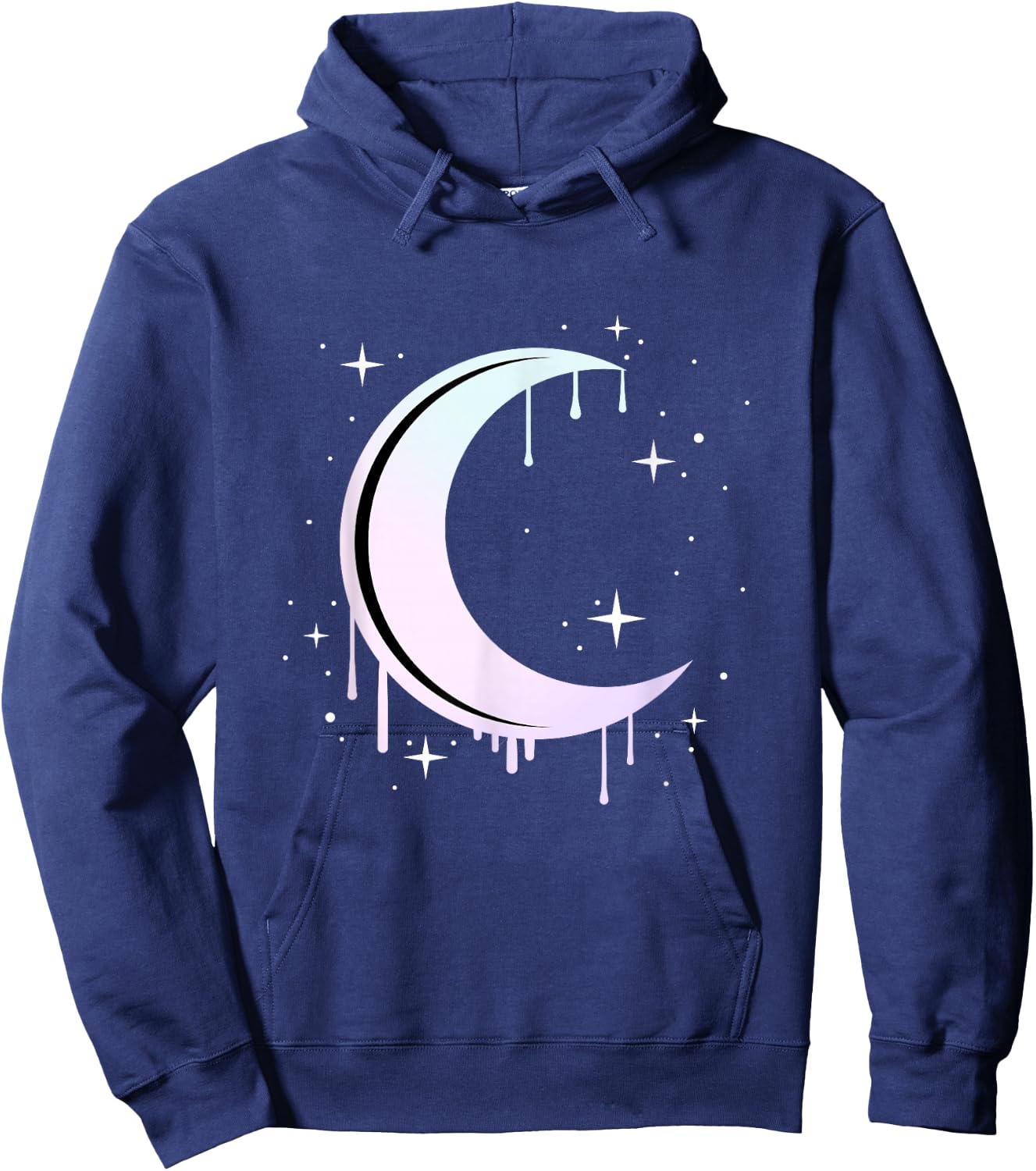 Pastel Moon Kawaii Pastel Goth Hoodie - Hoodie | Navy