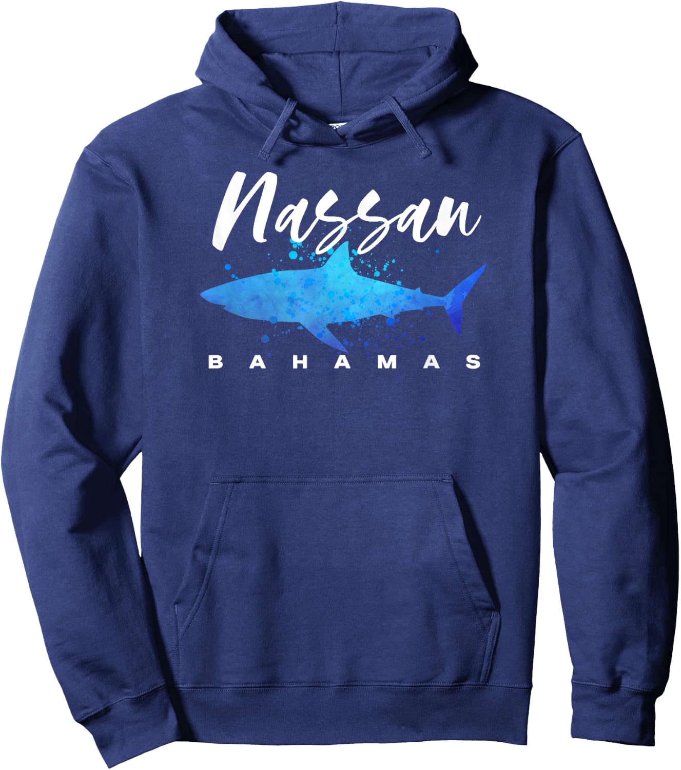 NASSAU BAHAMAS Beach Vacation Trip Great White Shark Vintage Hoodie - Hoodie | Navy