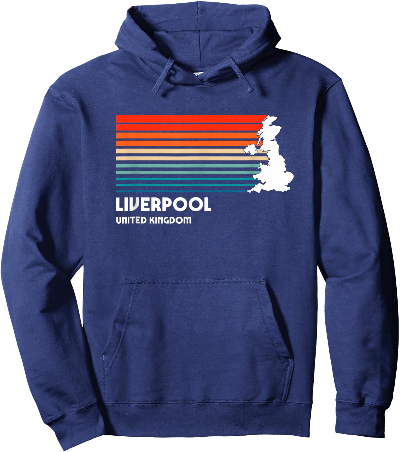 Liverpool United Kingdom Retro Vintage Style UK Graphic Hoodie - Hoodie | Navy